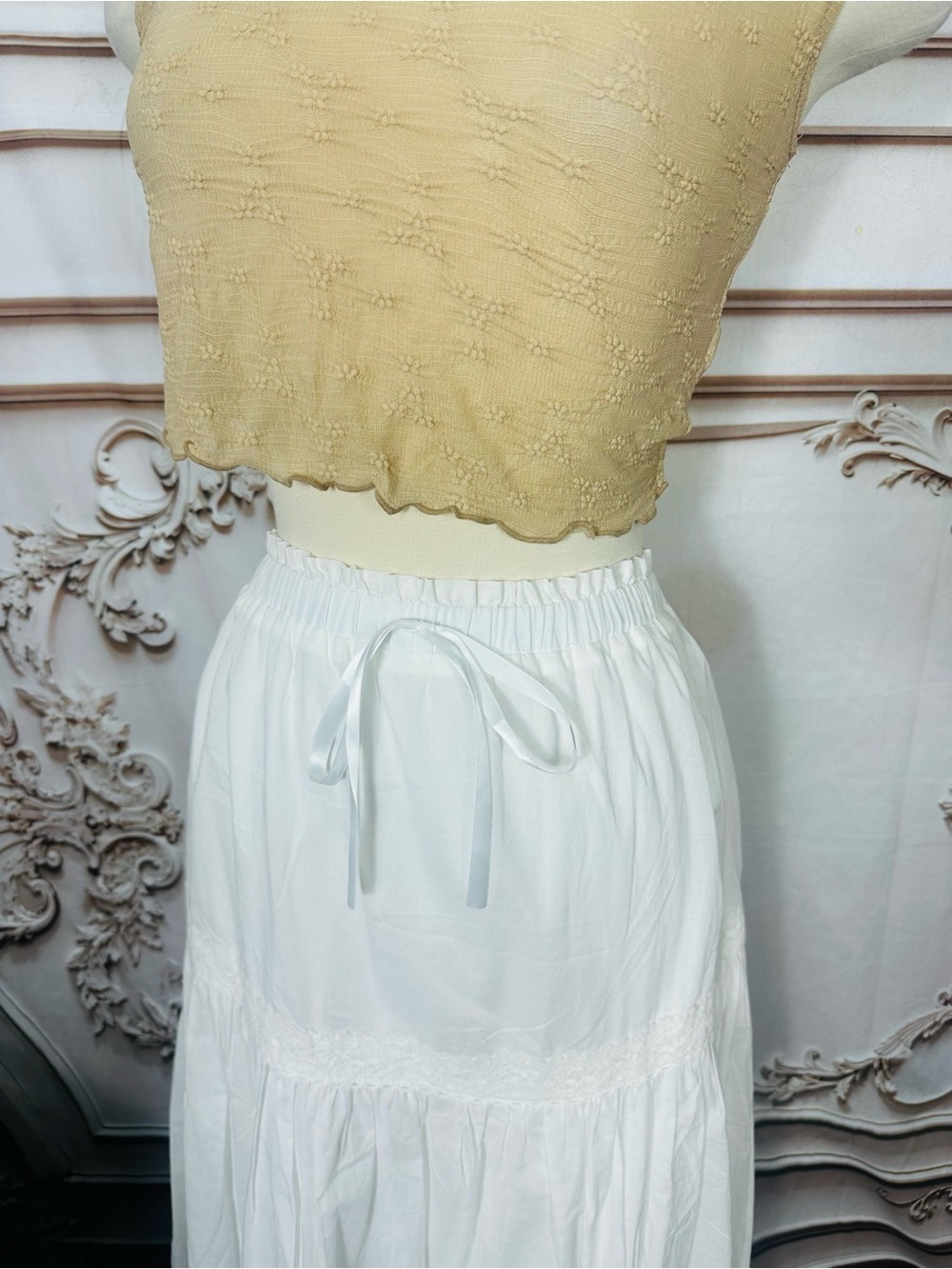 Blu Pepper White Tiered Maxi Skirt - Picture 9 of 14